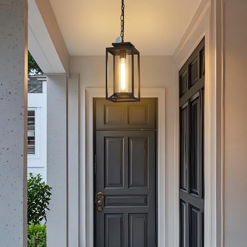 Osimir Outdoor Pendant Light, 14" Large Dusk to Dawn Outdoor