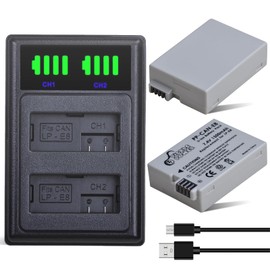 Pickle Power LP-E8 Battery 2-Pack and LED Dual Charger for Canon EOS Rebel T2i, T3i, T4i, T5i, EOS 550D, 600D, 650D, 700D, Kiss X4, X5, X6i, X7i, LC-E8E DSLR Digital Camera