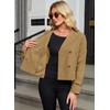 AGSEEM Womens Petite Trench Coat Single Breasted Cropped Casual Lapel