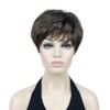 Lydell Short Straight Fluffy Full Synthetic Wigs with Bangs for
