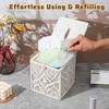 Macrame Tissue Box Cover Boho Decor - 6.7" Ivory Square