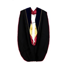 Ariro Graduation Doctoral Hood Unisex PhD Academic Hood (Blue Maroon Gold)