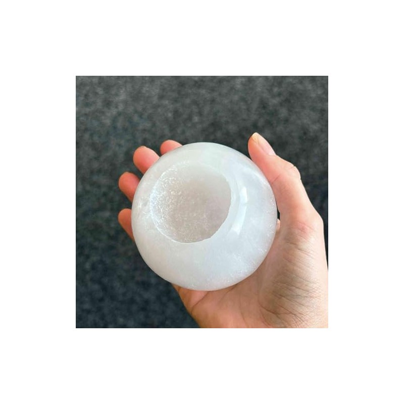 NKlaus Selenite Tea Light Holder Round Diameter 6.5 cm -
