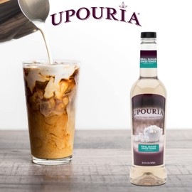 Upouria Real Sugar Sweetener Simple Syrup, 100% Vegan and Gluten-Free, 750 mL Bottle - Coffee Syrup Pump Included