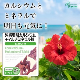 【リプサ公式】 沖縄珊瑚カルシウム＋マルチミネラル粒 約3か月分×2袋 T-700-2