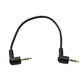 System-S Audio Jack Cable 20 cm 3.5 mm 4-Pin Male to 3-Pin Male Left Right Angled Angle AUX Adapter