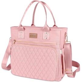 EASYA Large Women Lunch Bags for Work Insulated/Insulated Adult Lunch Box for Womens/Nylon Thermal Lunch Bag for Women/Cooler Lunch Tote Bag (Newly upgraded shimmering blush pink)