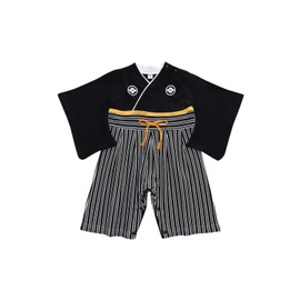 EnDast Baby Clothes, Kimono, Romper, Banded, Tortoise Shell Commemorative Photography, Formal Kimono, Children's Clothes, Boys, Shichi-Go-San Festival, Beginning, Shrine Visit, 27.6 inches (70 cm),