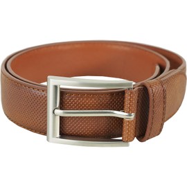 vangelo Men Classic Dress Belt Cognac Debossed Size 42 Inch Fits Waist Length 40 to 42 Inch