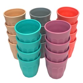 Mintra Unbreakable Cups and Tumblers 20pk - Assorted Pastel, 175ml Mini Cup, 3inH x 2.75inW)