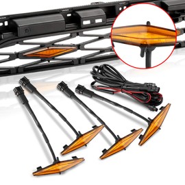 SEVEN SPARTA 4 PCS Grill Led Lights Compatible with Toyota 4Runner 2014-2024 TRD Pro Grille and 2014-2019 SR5, Premium, Limited, TRD Off-Road, Fuse and Instruction Included (Amber)