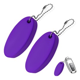 BWBWND 2 PCS Floating Keychain, Oval Foam Float Key Rings PU Rescue Tube, Key Chain for Surfing Sailing Water Sports (Purple)