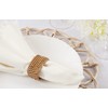 Saro Lifestyle Woven Rattan Napkin Rings (Set of 4), Caramel,