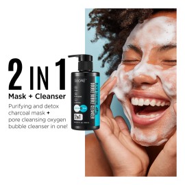 Soo'ae - Limpiador De Burbujas Doble De Carbn Negro De 6.8fl