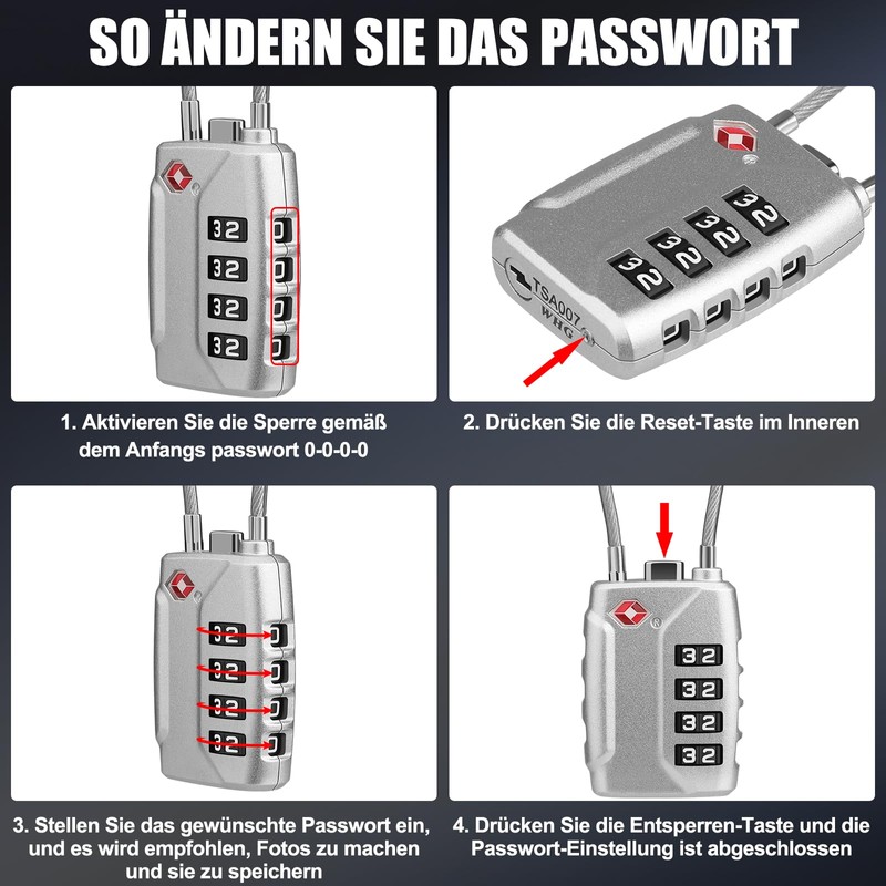 Diyife TSA Luggage Locks, [Upgraded] Pack of 2 4-Digit Security