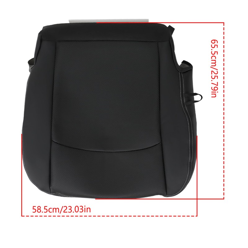 SEBLAFF Seat Cover Passenger Side Bottom Black Leather Replacement for