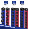 WORKPRO Magnetic Socket Organizer Set, 6-Piece Aluminum Alloy Socket Rail,