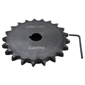 Saelno #50 Roller Chain Sprocket Type B 3/4 inch Bore 21 Tooth, Hardened Antirust 1045 Steel Drive Sprockets 50B21-3/4