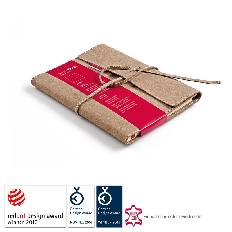 Transotype senseBook Medium Leather Flap Blank Notebook
