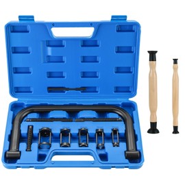 DASBET Valve Spring Compressor & Valve Lapper Set | Spring Clamp Service Kit with C Clamp for Motorcycle, ATV, Car, Small Engine Vehicle Equipment (Blue)