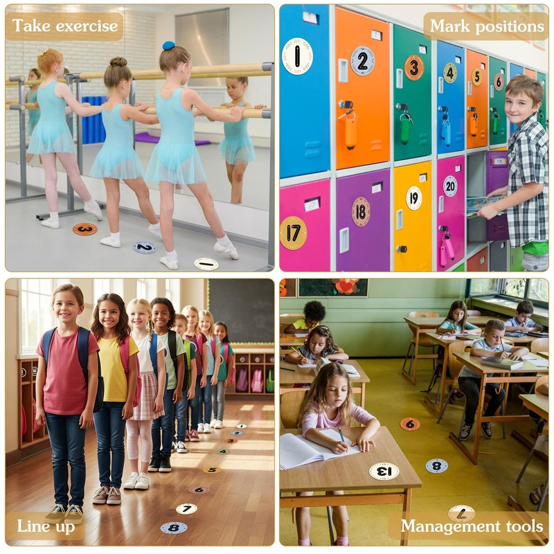 FaCraft 36PCS Boho Line Up Spots for Classroom Floor 4"
