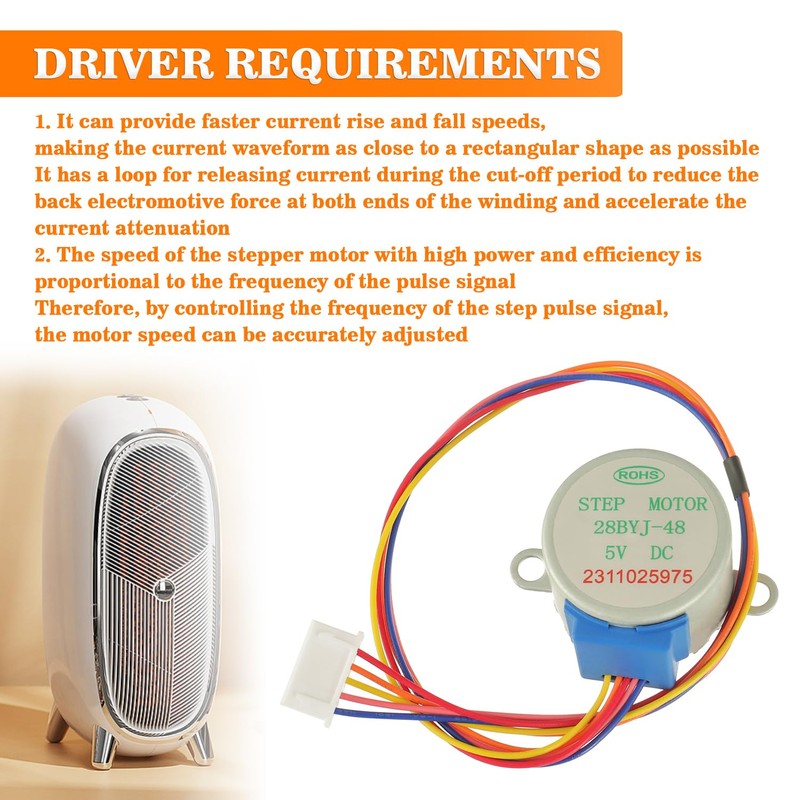 HUAREW 5pcs 5-Wire 4-Phase by 28BYJ-48 Stepper Motor, with 5