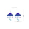 Creative UFO Space Alien Dangle Earrings Novelty Weird Acrylic Aliens