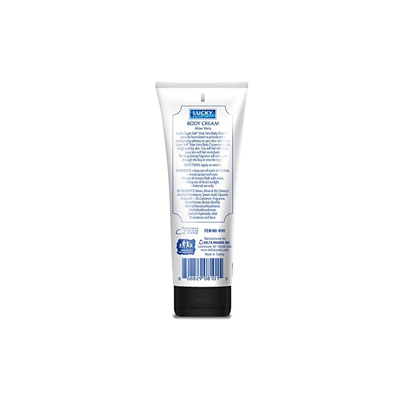 Lucky Super Soft Body Cream, Aloe Vera, 8 Ounce