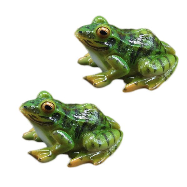 NA 2Pcs Micro-landscape Simulation Frog Decoration for Garden Patio Yard