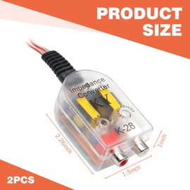 DACIRTY 2 PCS Car Speaker Output Converter to RCA Line Controller, K-28 Two Channel HF to LF Output Adaptor Cable Plug, Retrofit Replacement Accessory, Suitable for Most Cars (Multicolored)