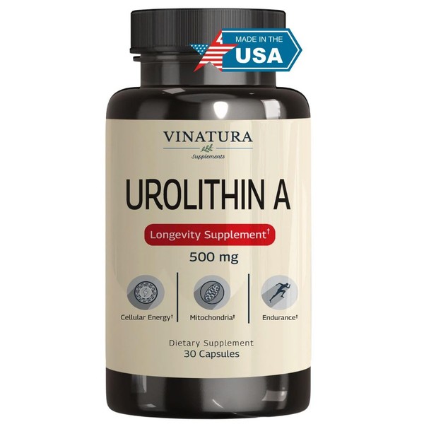 VINATURA Urolithin A Supplement 500mg - Urolithin A+ for Powerful