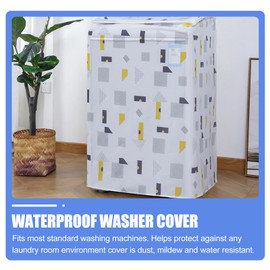 VORCOOL Washing Machine Cover: Tumble Dryer Cover Washer Dryer Cover Waterproof Anti-splash for Automatic Washer Roller 1Pcs (2 Random Patterns)