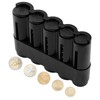 Coin Box with 5 Compartments, Coin Dispenser in Black, Change