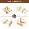 HBlife 4pcs Bamboo Dish Plate Bowl Cup Book Pot Lid