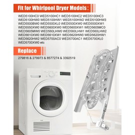 Dryer Heating Element Kit Fit for Whirlpool Dryer WED5100HC0 WED5100HC1 WED5100HC2 WED5500XW1 WED5600XW1 WED5620HW0 WED5620HW1 WED5100HW0 WED5100HW1 WED5100HW2 WED5100HW3 ETC