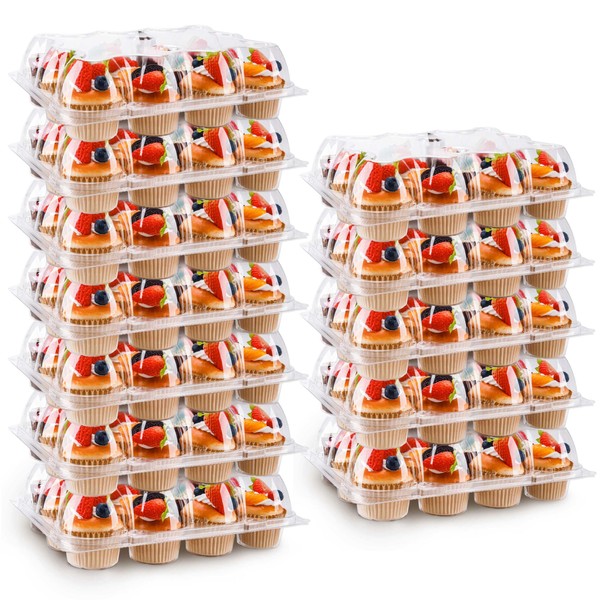 NPLUX 12 Count Cupcake Containers 25 Pack Cupcake Holders with