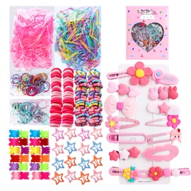 889 Pcs Toddler Hair Accessories Set Hair Accessories for Girls Colorful Baby Hair Ties Set with Hair Clips Elastic Hair Bands