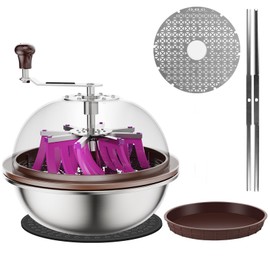 ATOUR 13 inch Bud Leaf Bowl Trimmer Upgraded Version with Clear Visibility Dome and Cut-Resistant Gloves, Sharp Stainless Steel Blades for Spin Cut, Solid Metal Gear Box, and Pruning Pot