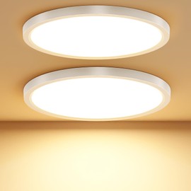 Taipow 18 W 2448 LM LED Ceiling Light Flat, 3000 K Warm White Ceiling Light Hallway LED Round, IP44 Ultra Thin Bathroom Lamp Kitchen Lamp Ceiling for Kitchen Bathroom Bedroom Hallway Balcony Basement