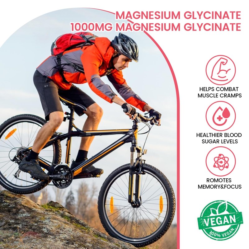 Magnesium Gummies 1000mg -Magnesium Glycinate Supplement and Magnesium L-Threonate Gummy,Sugar