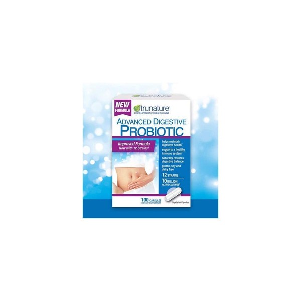 Trunature Digestive Probiotic Capsules, Healthy Immune System 2Pack (100 Count) Product is Recommended