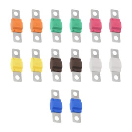 Midi Fuse, 14 Pcs Midi Fuse Holder, Midi Fu ses, M idi Fus es, 32v M idi Fus e, High Current F use, Bolt-On F use for Car Truck Marine Electric Hybrid Vehicle Motor, 30/40/50/60/70/80/100Amp 32V