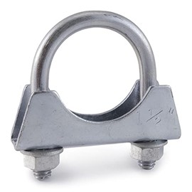 Ohio Diesel Parts Heavy Duty Muffler/Exhaust Clamp 1-1/2" Inch - Saddle Style with U-Bolt -Zinc (1-Pack)