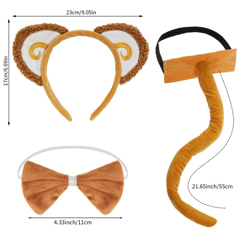 Dxhycc Monkey Costume Set with Headband, Tail, Bowtie and Tutu