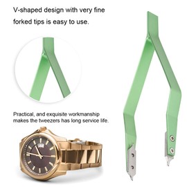 V Shaped Tweezers,V Shaped Design Very Thin Fork Tip Spring Bar Tweezers,Convenient to Use Exquisite Workmanship Watch Repair Tweezers, for Various Watches