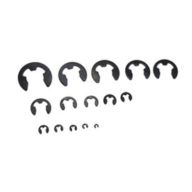 cSeao External Retaining Rings Snap Rings Assortment kit Steel External Circlip Snap External Retaining C-Clips Rings Set (Black E Clip), 395 Pieces