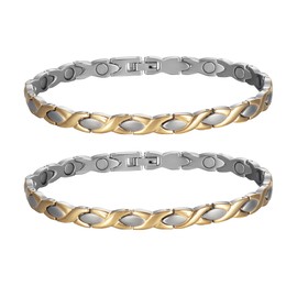 EnerCoppeX Magnetic Anklet for Women for Arthritis and Joints, Stainless Steel Ankle Bracelet with Magnets (2)