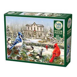 Cobble Hill 1000 Piece Puzzle - Country House Birds - Sample Poster Included