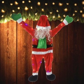 mumisuto Santa Claus Climbing Led, 170cm Christmas Hanging Santa Climbing Decoration, Large Outdoor Christmas Decorations for Garden Yard Christmas Tree Hanging Ornament Xmas Decor