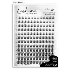 JGLashes - Extensiones de pestañas en racimo DIY Cluster lash me. medidas 8-15mm, curvatura D, banda ultra fina. Extensiones de pestañas premium. (Dolly)